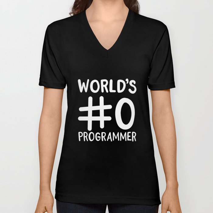 World's 0 Programmer V Neck T Shirt