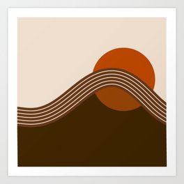 Cocoa Sundown Stripes Art Print