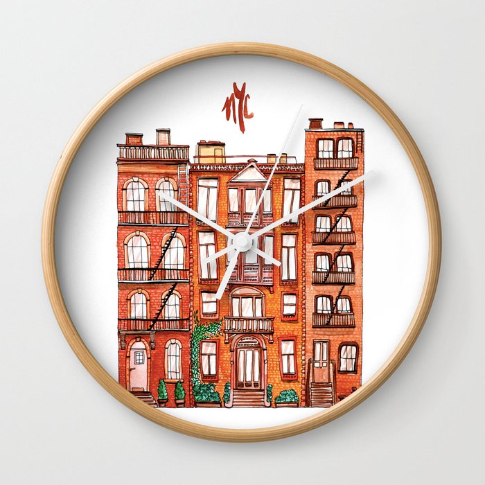 NYC - Watercolor Wall Clock