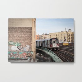Incoming 2 Train Metal Print | Metropolitan, Thebronx, Color, Bronx, Digital, City, Gotham, Photo, Highrise, Urban 