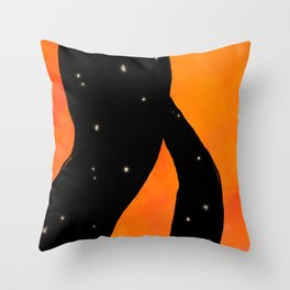 Star Fire 2 - vibrant celestial reds, oranges, black Throw Pillow