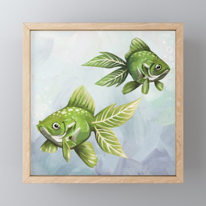 Leafy Fish Framed Mini Art Print