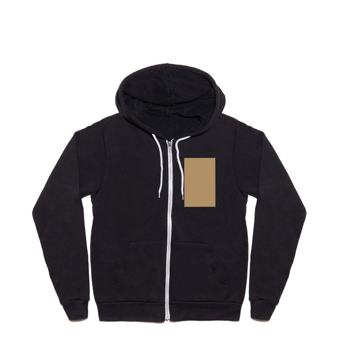 Mid-tone Brown Solid Color Pairs PPG Golden Granola PPG1094-5 - All One Single Shade Hue Colour Full Zip Hoodie