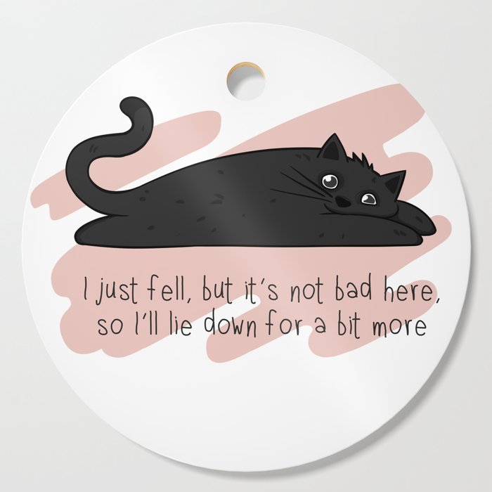 Cute Lazy Laying Black Cat Cutting Board By Temnaya Society6