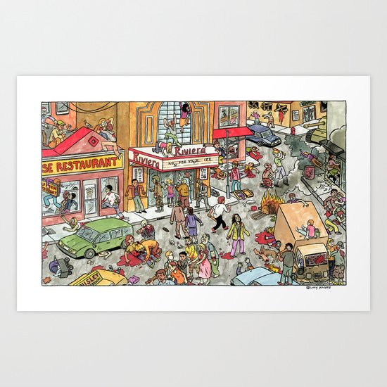 Zombies at The Riviera Art Print
