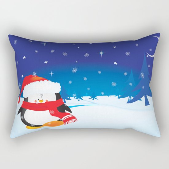 cute little xmas penguin Rectangular Pillow