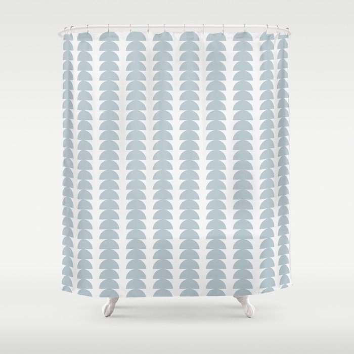 Maude Pattern - Natural Blue Shower Curtain