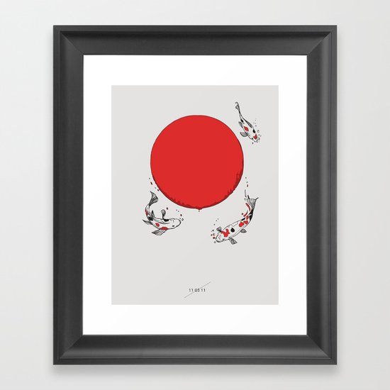 Koi and Sun Framed Art Print