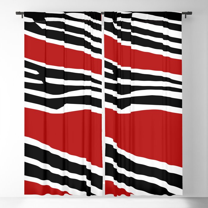 Red abstract shapes with zebra print decoration Blackout Curtain