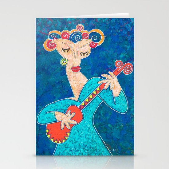 Red Guitar Stationery Cards