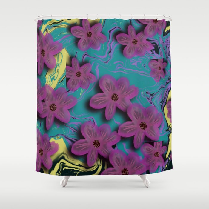 Floral Party  Shower Curtain