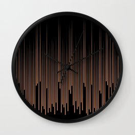 Black and Clay Brown Frequency Stripe Pattern Pairs Diamond Vogel 2022 Popular Colour Semolina 1011 Wall Clock