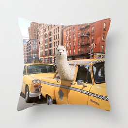 Alpaca in New York Throw Pillow