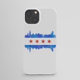 Chicago Flag Skyline Watercolor iPhone Case