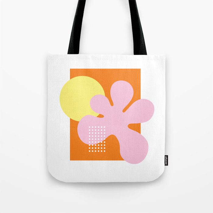 Sun and Flower Print Tote Bag