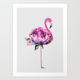 Flower Flamingo Art Print