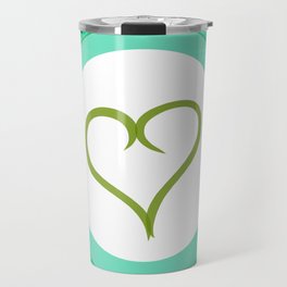 Green Heart with Love Travel Mug