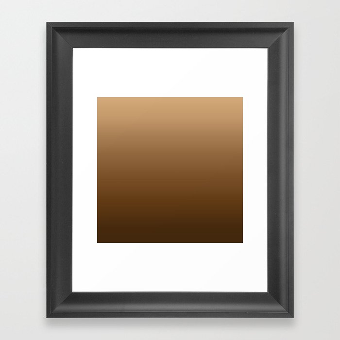 Tan to Dark Brown Gradient Framed Art Print