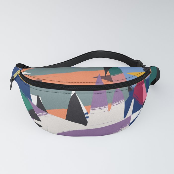 Geometric cut out and ribbons Fanny Pack