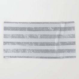 Vintage Beach Stripes Gray Beach Towel