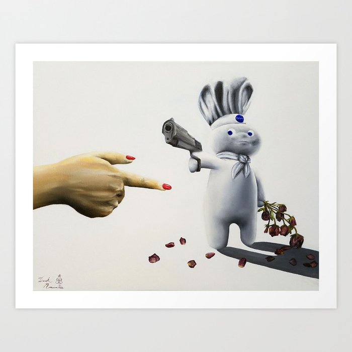 Pillsbury Doughboy becomes fed up with the poking Art Print