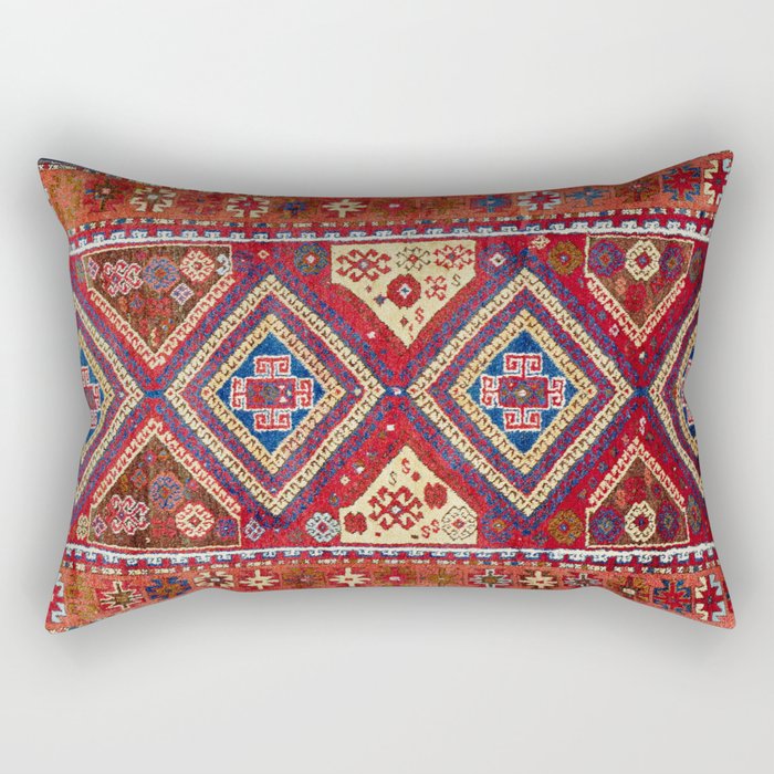 Adiyaman  Antique Turkish Rug Print Rectangular Pillow