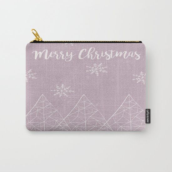 Merry Christmas Pink Carry-All Pouch