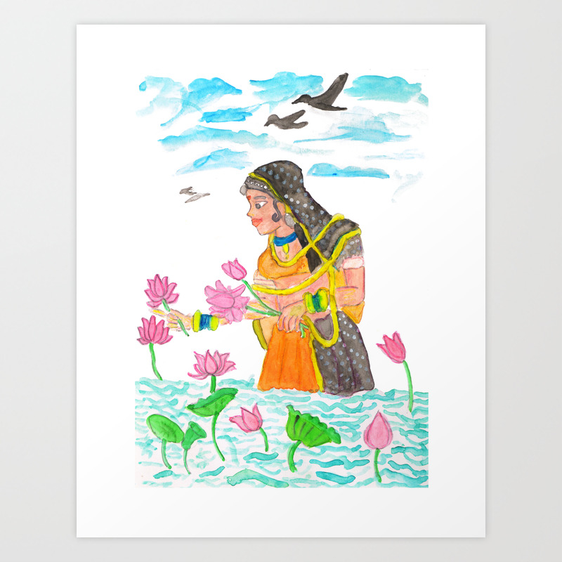 Traditional Rajasthani Painting By Tarachand Art Print By