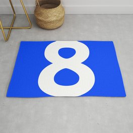 Number 8 (White & Blue) Area & Throw Rug