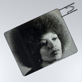 I've got the power, Angela Davis portrait, African American icon black and white photograph / photography by Philippe Halsman Picnic Blanket