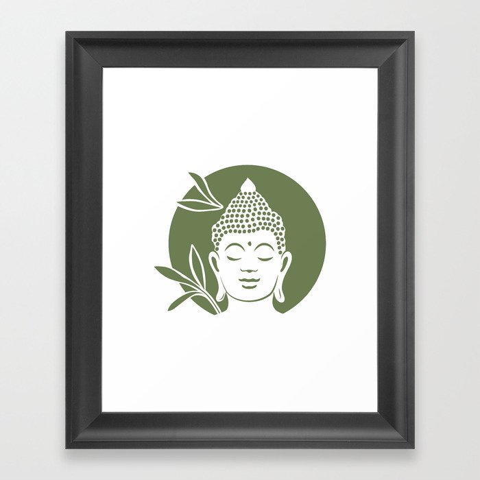 green buddha Framed Art Print