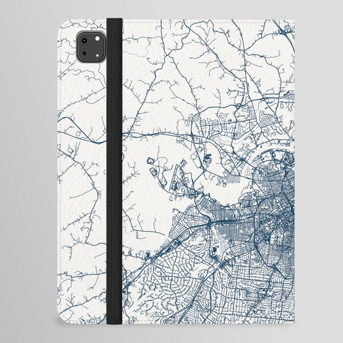 USA, Nashville, Tennessee - City Map Authentic Drawing iPad Folio Case