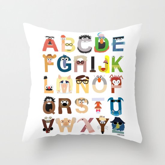 Muppet Alphabet Throw Pillow
