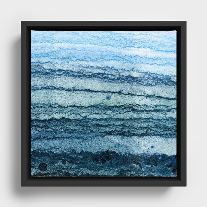 wave - blue Framed Canvas