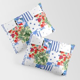 Italian,Sicilian art,patchwork,summer Flowers Pillow Sham