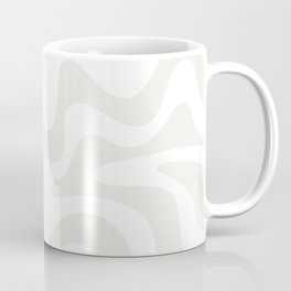 Liquid Swirl Abstract Pattern in Nearly White and Pale Stone Coffee Mug
