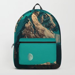 Moon Over Pioneer Peak in Turquoise - Alaska Backpack