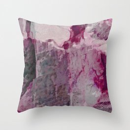 Dramatic Grey Pink Abstract Throw Pillow