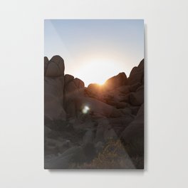 Joshua Tree Boulder Sunset Metal Print | Digital, California, Nationalparks, Joshuatree, Boulders, Rocks, Elegant, Sunset, Pretty, Desert 