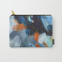You're Not Done Yet Carry-All Pouch | Texture, Blue, Acrylic, Grey, Mixedmedia, Painting, Arielleaustin, Orange, Abstractart, Arielleaustinart 