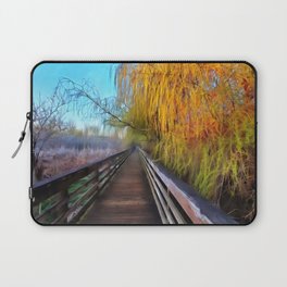 Gorgeous Gold and Yellow Willow Tree on Boardwalk Laptop Sleeve