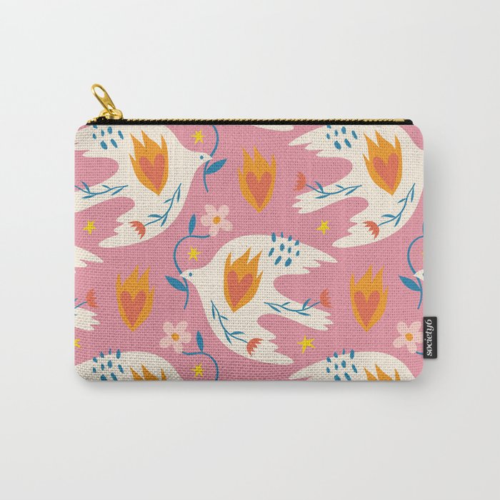 Peace Love Dove Abstract Carry-All Pouch