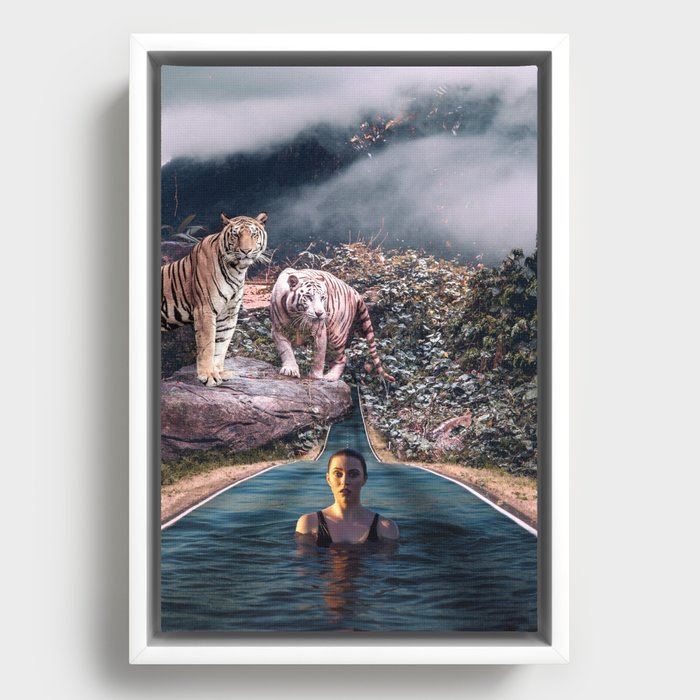 Infinite Pool to Tiger Jungle Framed Canvas