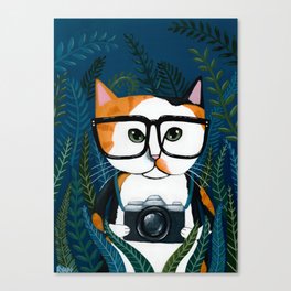 The Calico Photographer Cat Canvas Print