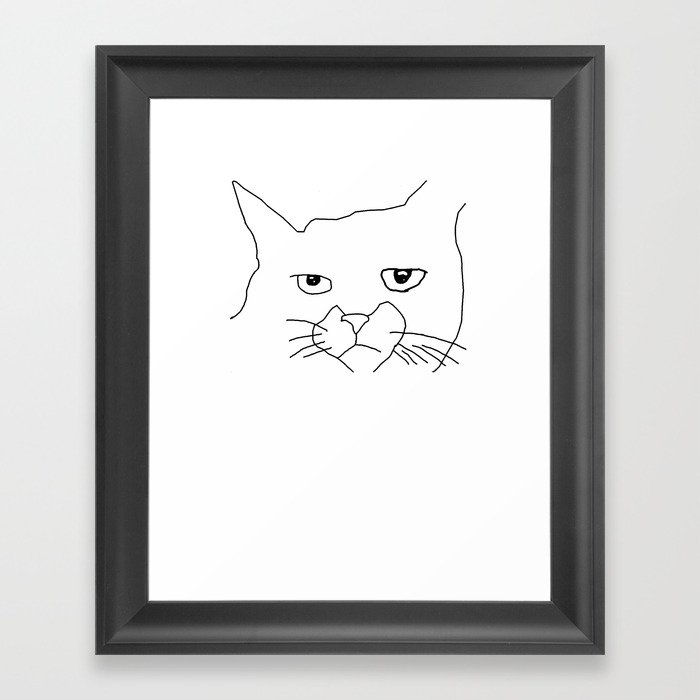 oh hai cat face Framed Art Print
