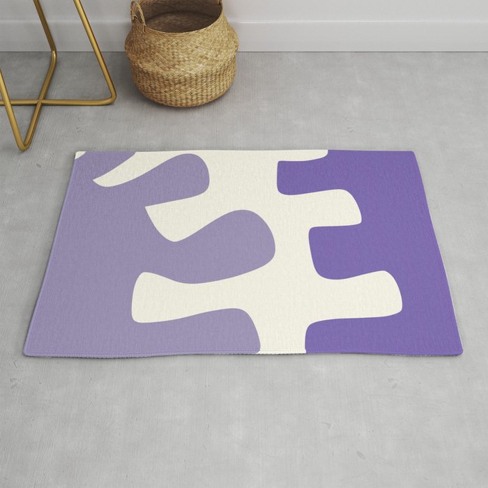 Abstract minimal plant color block 6 Rug