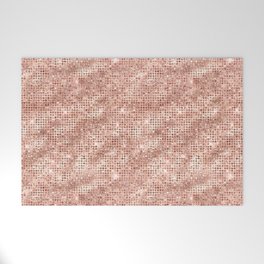 Rose Gold Diamond Studded Glam Pattern Welcome Mat