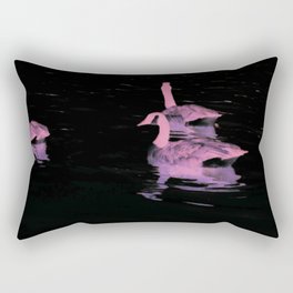 Swans Swimming Together Rectangular Pillow