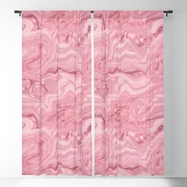 Glam Pink Agate Swirl Texture Blackout Curtain