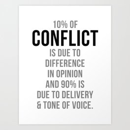 Conflict Quotes, Office Decor, Office Wall Art, Office Art, Office Gifts Art Print